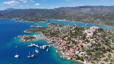 Aerial View of Kalekoy Village in Antalya, Turkey
