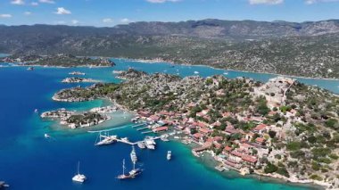 Aerial View of Kalekoy Village in Antalya, Turkey