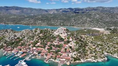 Aerial View of Kalekoy Village in Antalya, Turkey