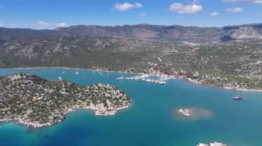 Aerial View of Kalekoy Village in Antalya, Turkey