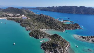 Aerial View of Kalekoy Village in Antalya, Turkey