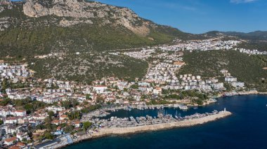 Scenic Aerial View of Kas Harbor and Surrounding Hills