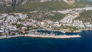 Scenic Aerial View of Kas Harbor and Surrounding Hills