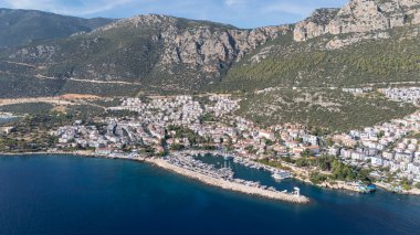 Scenic Aerial View of Kas Harbor and Surrounding Hills