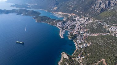 Scenic Aerial View of Kas Harbor and Surrounding Hills