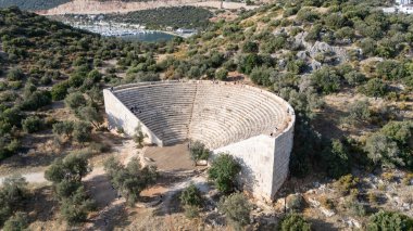 Scenic Aerial View of Kas Harbor and Surrounding Hills