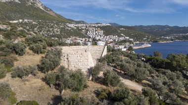 Scenic Aerial View of Kas Harbor and Surrounding Hills