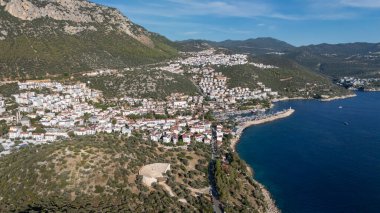 Scenic Aerial View of Kas Harbor and Surrounding Hills