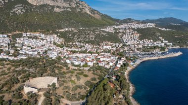 Scenic Aerial View of Kas Harbor and Surrounding Hills