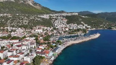 Scenic Aerial View of Kas Harbor and Surrounding Hills