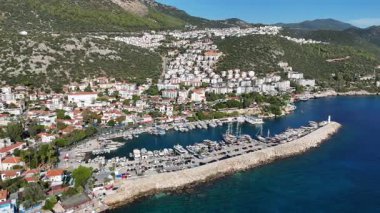 Scenic Aerial View of Kas Harbor and Surrounding Hills