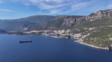 Scenic Aerial View of Kas Harbor and Surrounding Hills