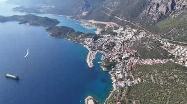 Scenic Aerial View of Kas Harbor and Surrounding Hills