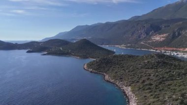 Scenic Aerial View of Kas Harbor and Surrounding Hills