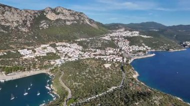 Scenic Aerial View of Kas Harbor and Surrounding Hills