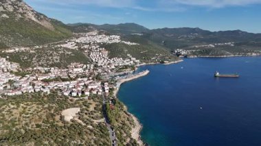 Scenic Aerial View of Kas Harbor and Surrounding Hills