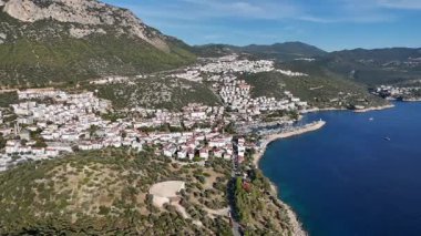 Scenic Aerial View of Kas Harbor and Surrounding Hills