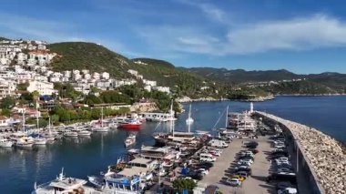Scenic Aerial View of Kas Harbor and Surrounding Hills