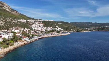 Scenic Aerial View of Kas Harbor and Surrounding Hills