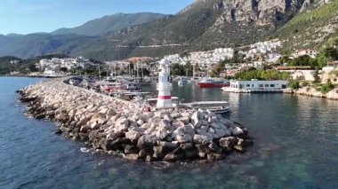 Scenic Aerial View of Kas Harbor and Surrounding Hills
