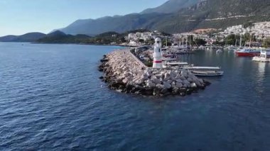 Scenic Aerial View of Kas Harbor and Surrounding Hills