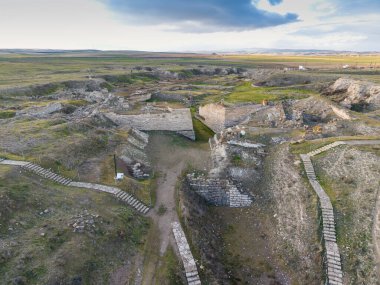 Gordion Antik Kent 'in Havadan Görünümü Ankara Polatli yakınlarındaki Türkiye' yi harabeye çevirdi