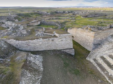Gordion Antik Kent 'in Havadan Görünümü Ankara Polatli yakınlarındaki Türkiye' yi harabeye çevirdi