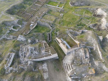 Gordion Antik Kent 'in Havadan Görünümü Ankara Polatli yakınlarındaki Türkiye' yi harabeye çevirdi