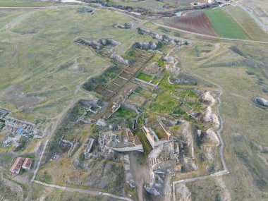 Gordion Antik Kent 'in Havadan Görünümü Ankara Polatli yakınlarındaki Türkiye' yi harabeye çevirdi