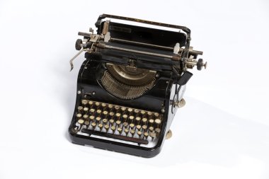 Old typewriter, blank sheet in a typewriter. clipart