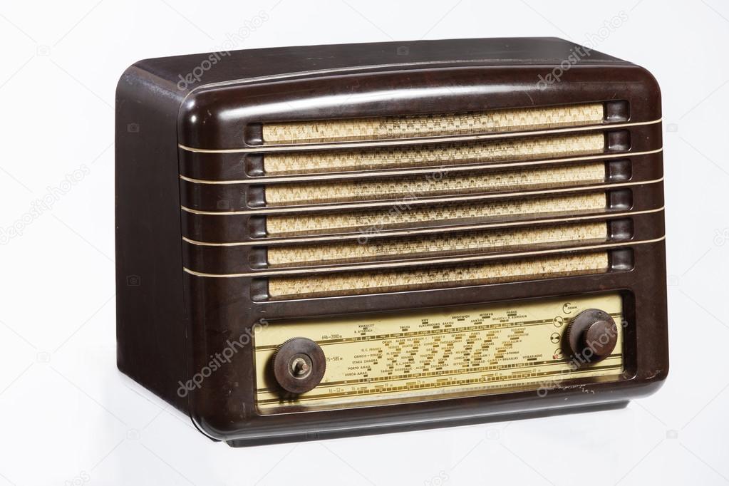 Old Radio, An old retrostyle radio from the 1950's isolated on white