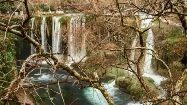 Waterval Dudenpark op antalya Turkije — Stockvideo