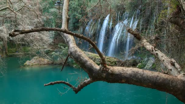 Kursunlu Waterfall, Antalya Turkiet — Stockvideo