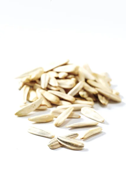 Полосатые Семена Подсолнечника Изолированы Белом Фоне — стоковое фото