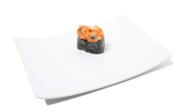 Gunkan suşi ile kıyılmış ahtapot