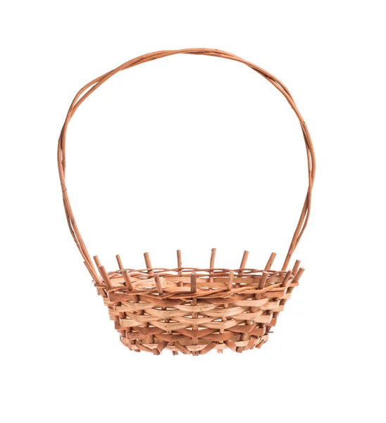 Empty brown wicker basket — Stock Photo, Image