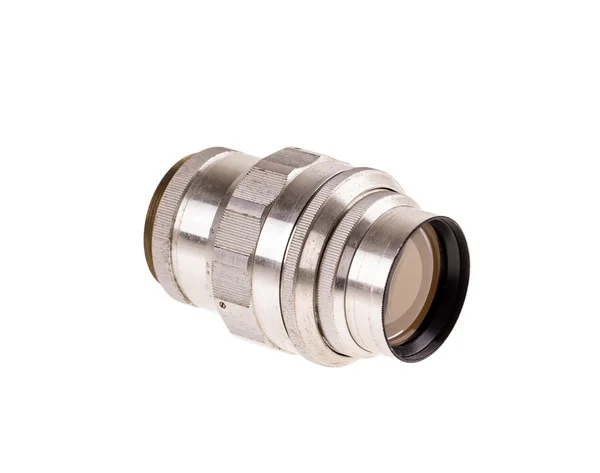 Telephoto metal old lens — Stock Photo, Image