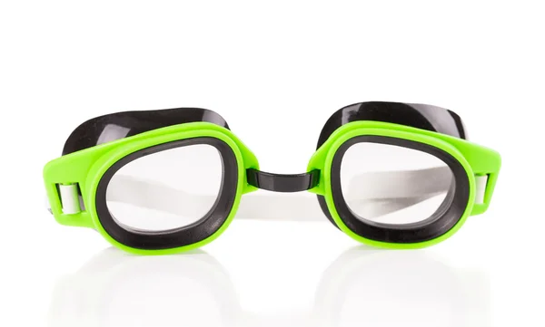 Plastikowe zielone okulary do pływania — Zdjęcie stockowe