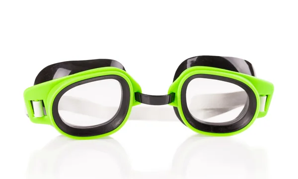 Yüzme plastik Yeşil gözlük — Stok fotoğraf