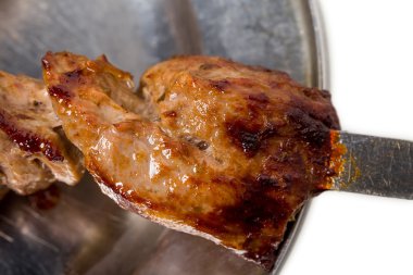 Izgara domuz eti şiş kebap.