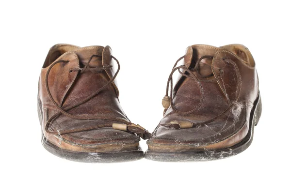 Oude bruine schoenen. — Stockfoto