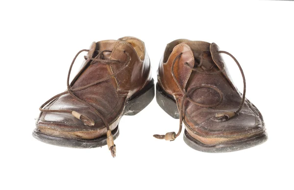 Gamla bruna skor. — Stockfoto