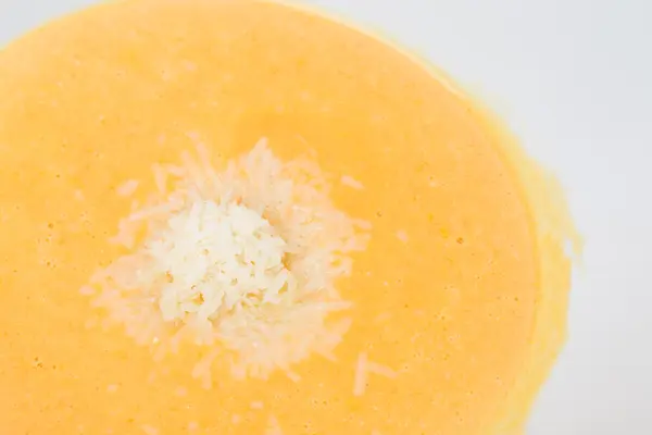 Pumpkin cream soup with cheese. — Stock Photo, Image