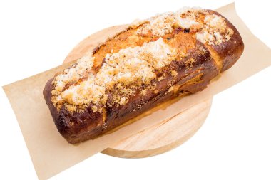 Gevrek şeker ile lezzetli pasta.