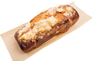 Gevrek şeker ile lezzetli pasta.