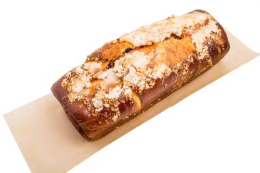 Gevrek şeker ile lezzetli pasta.