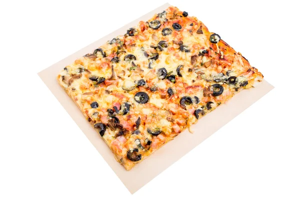 Rebanada de deliciosa pizza americana . —  Fotos de Stock