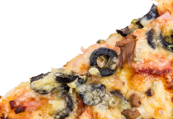 Scheibe leckere amerikanische Pizza. — Stockfoto