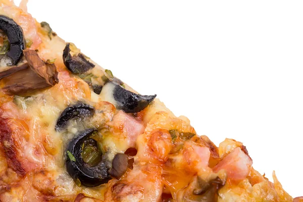 Plak van heerlijke Amerikaanse pizza. — Stockfoto