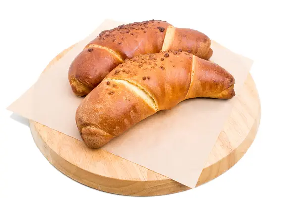 Läckra franska croissanter till frukost. — Stockfoto